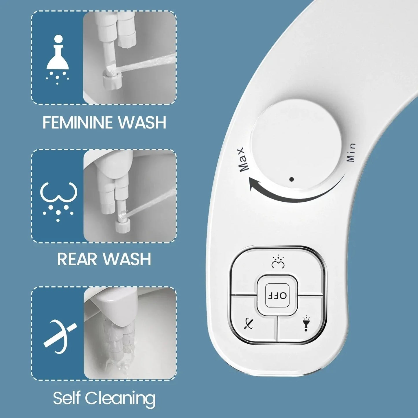 Luxora Toilet Bidet Attachment with Dual Nozzle System