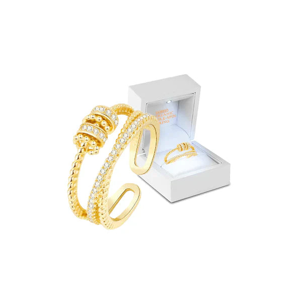 RoyaleGlow Threanic Triple-Spin Ring for Stress Relief