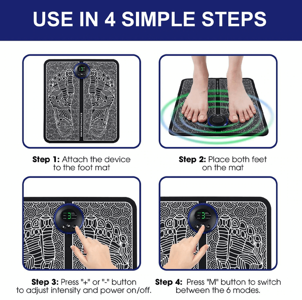 RoyaleGlow EMS Acupoints Stimulator Massage Foot Mat Ultimate Relaxation & Pain Relief