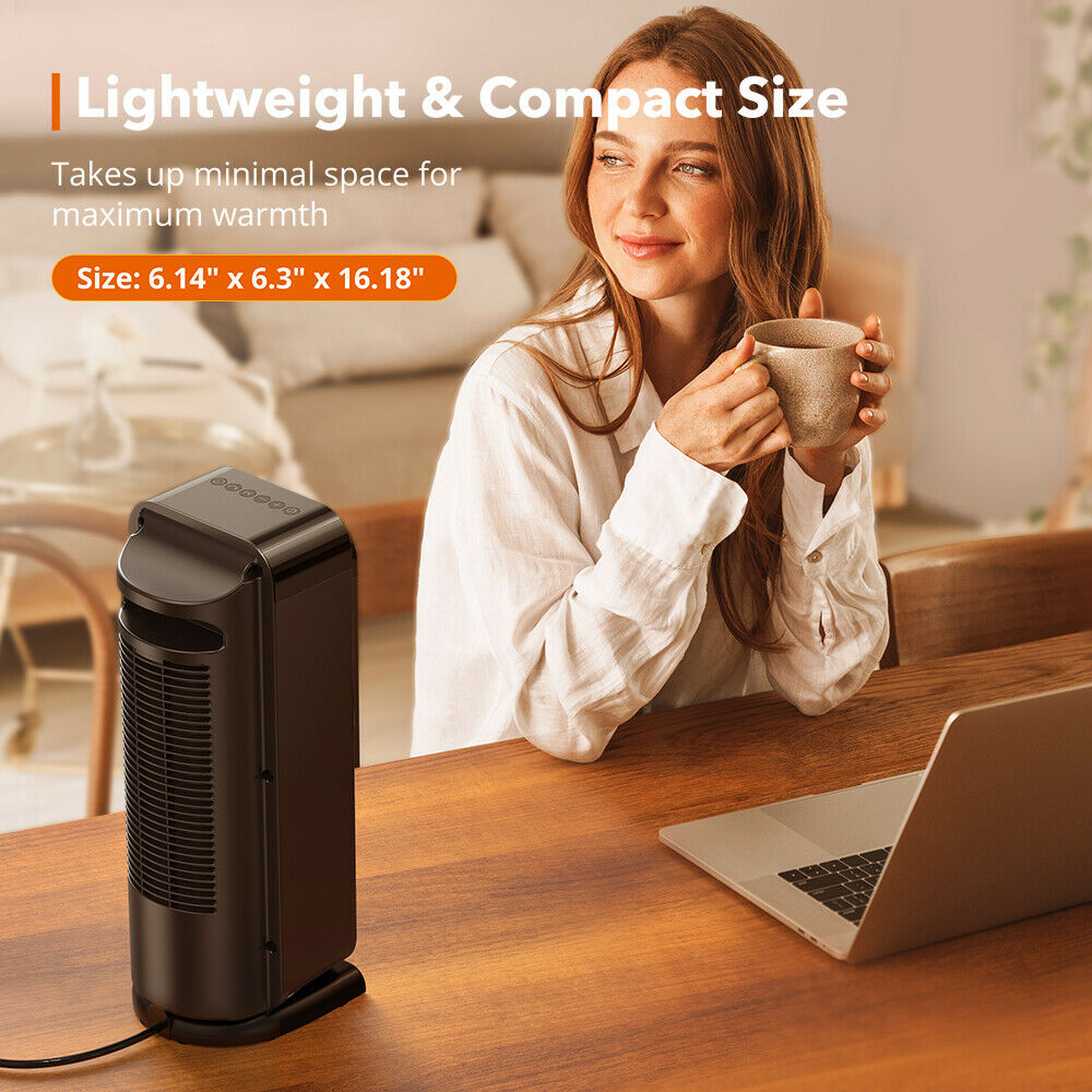 LuxRoyale Space Heater Indoor Portable Office Heater Adjustable Thermostat 1500W