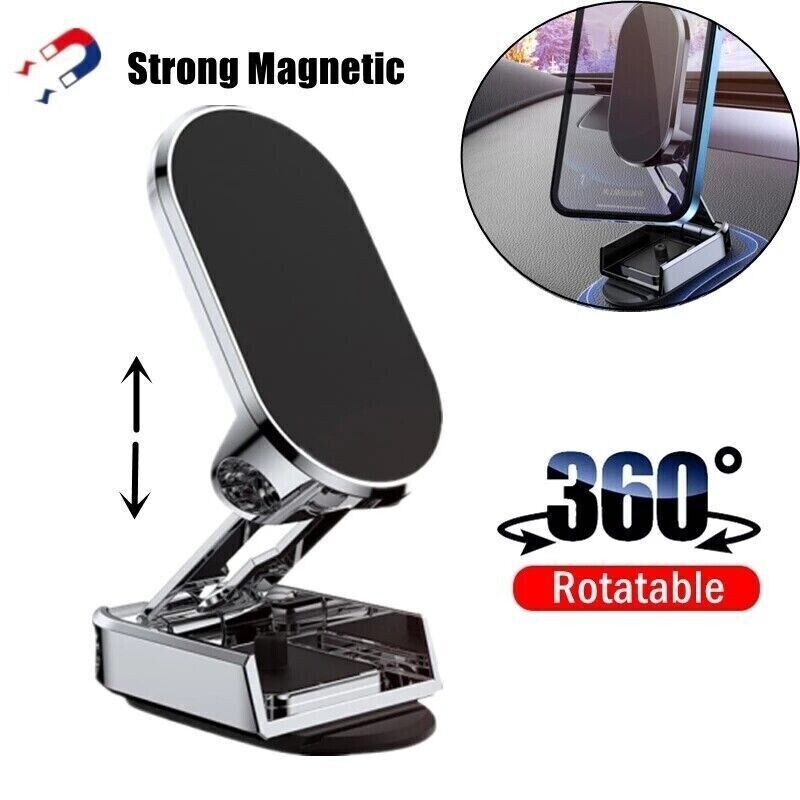 RoyaleGlow Folding Magnetic Car Phone Holder for Easy Use