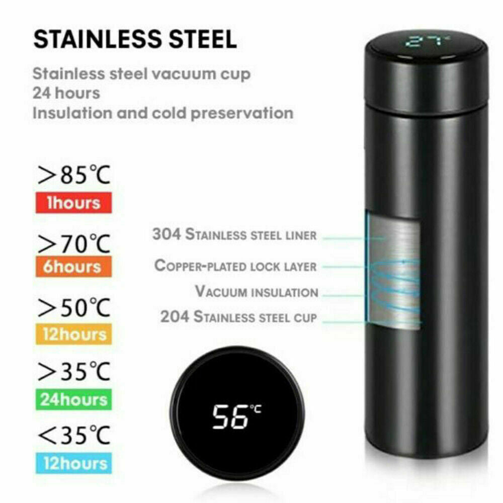 Royaleva LED Temperature Display Thermos Bottle 500ML
