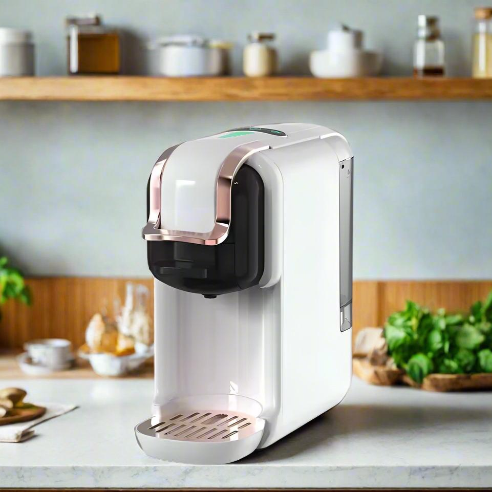 5-in-1 Coffee Machine – 20-Bar Multiple Capsule Brewer with Milk Frother
