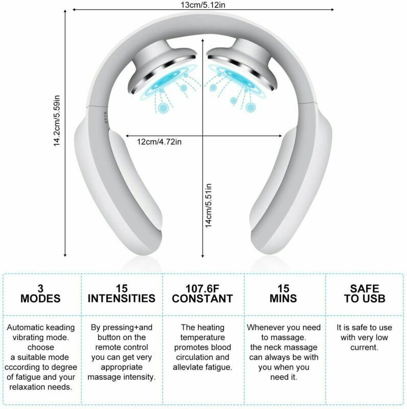 Royaleva Pulse & Heat Intelligent Neck Massager 15 Modes