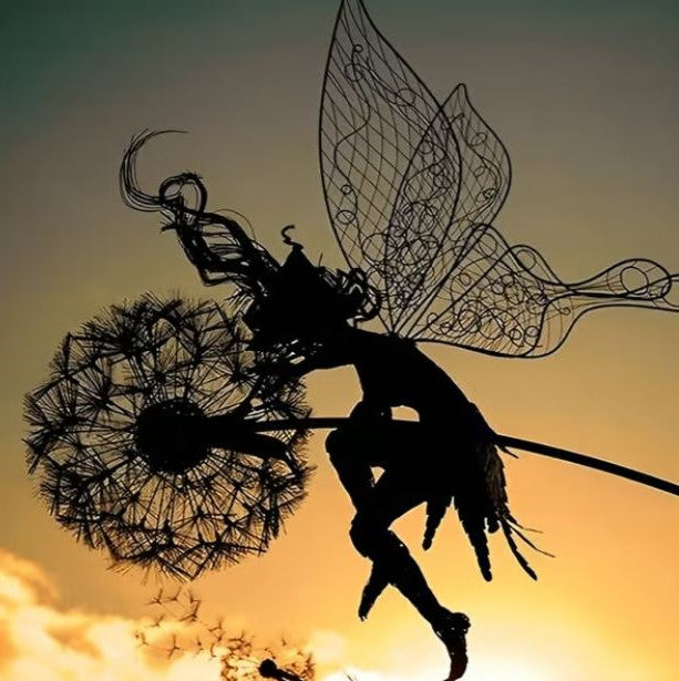 Royaleva Fairy Steel Garden Sculptures for Outdoor Decor