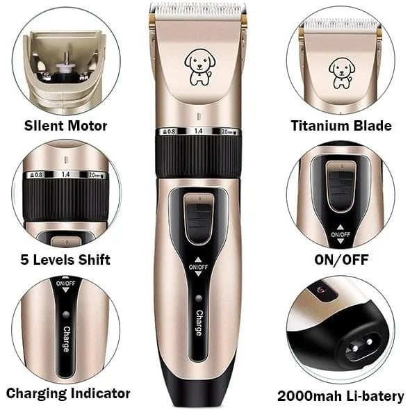 RoyaleGlow Low Noise Pet Grooming Clipper for Easy Grooming