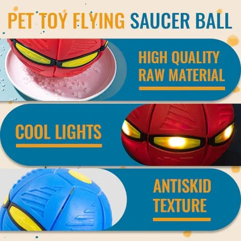 Luxora Flying Saucer Ball Dog Toy with Flashing Light