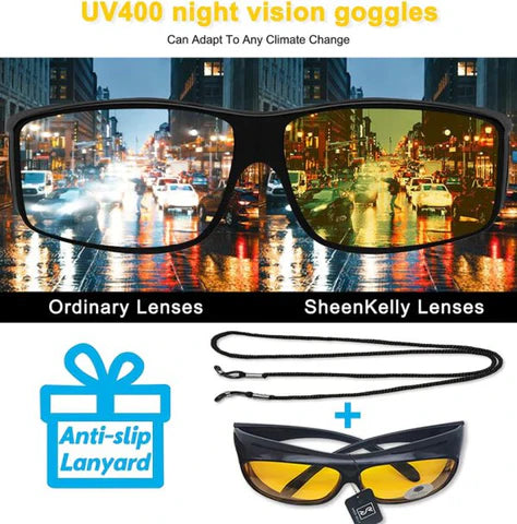 RoyaleGlow Night Vision HD Anti Glare Glasses for Safe Driving