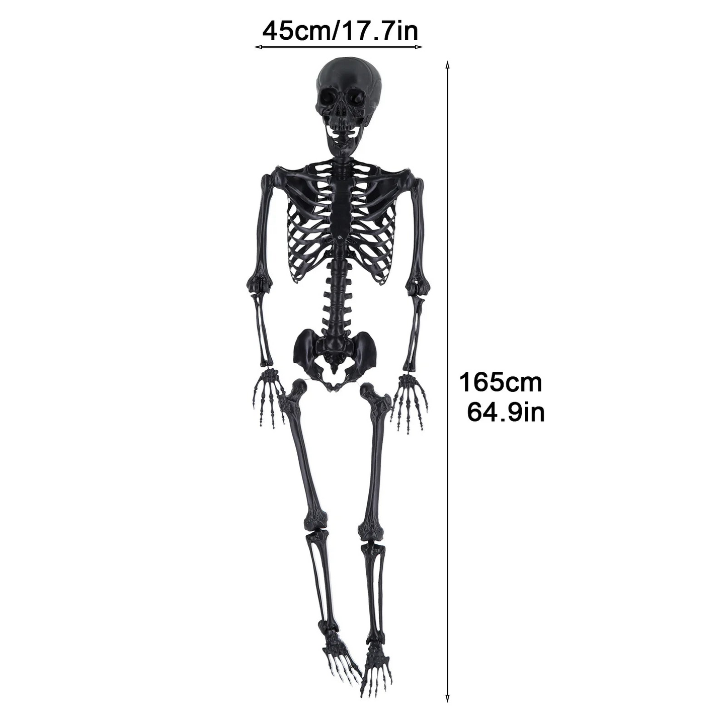 LuxRoyale Life-Size Skeleton Decoration with Glowing Eyes Movable Joints