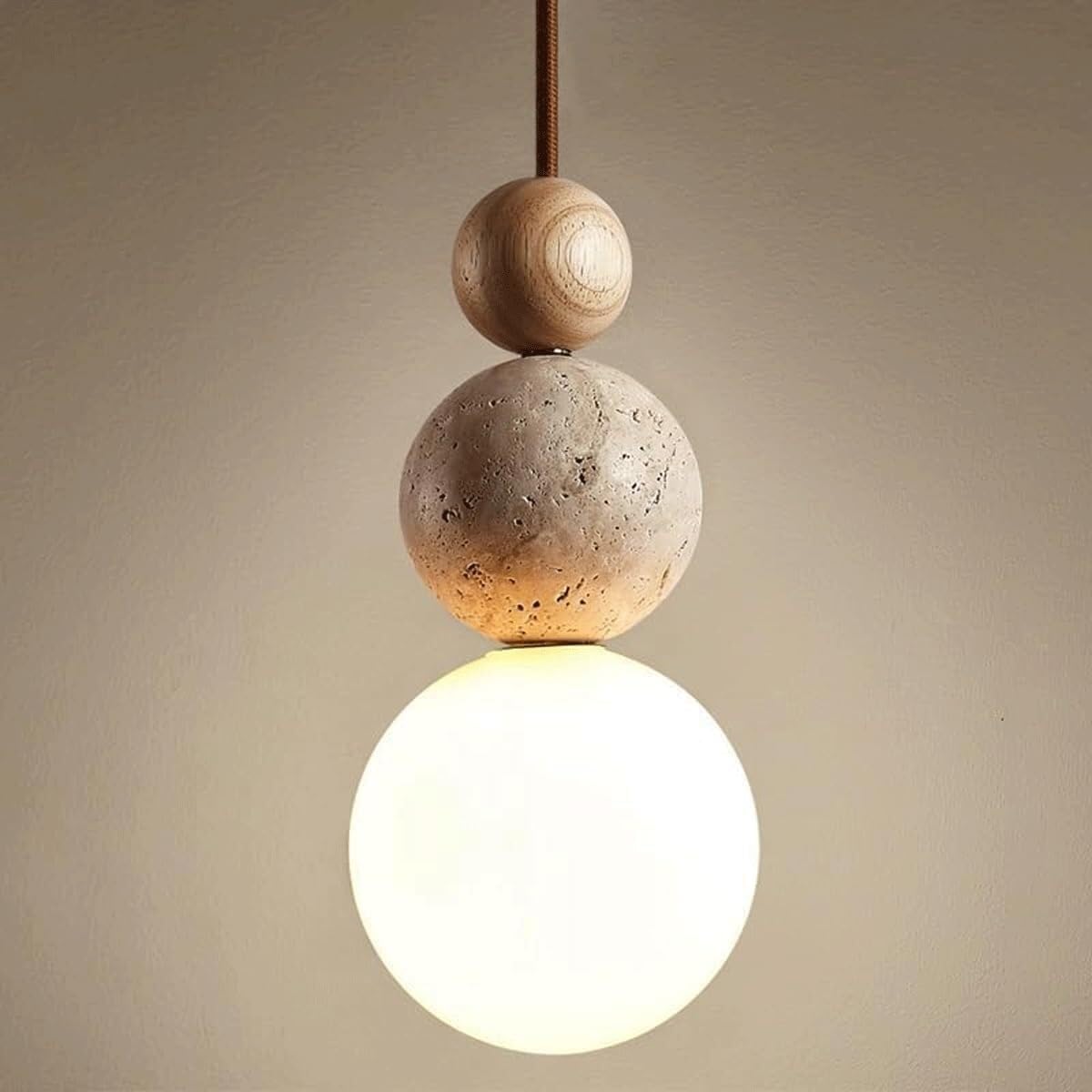 Luxora Cream Pendant Lamp - Bauhaus Medieval Style Hanging Light for Bedroom & Restaurant