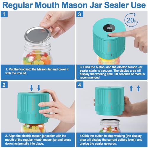 Rayvia Modern Electric Mason Jar Sealer, Automatic Food Preservation System