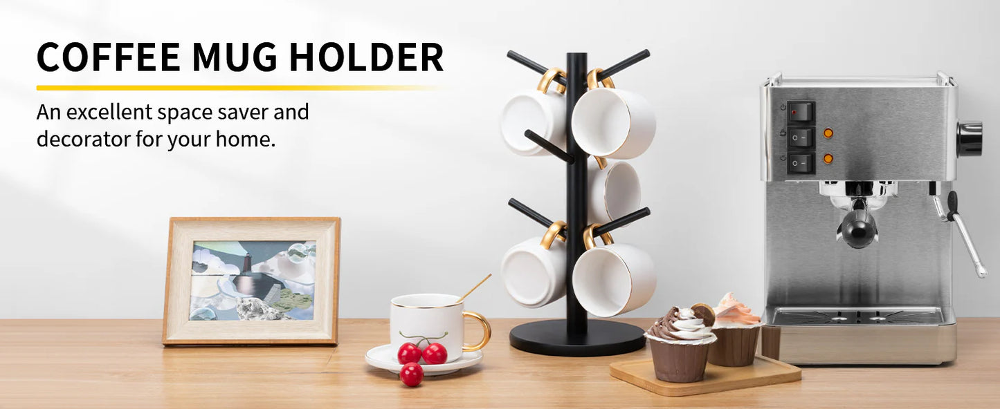 Luxora Cup Mug Holder Tree – Stylish Wooden Organizer