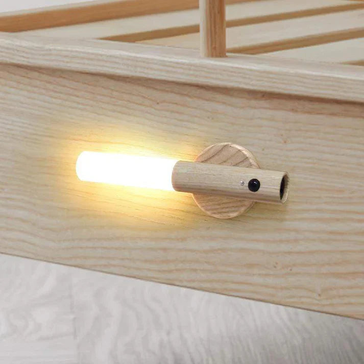 Royaleva Modern Torch Motion Light - Motion Sensor, Magnetic Wall-Mount, Rechargeable - Walnut