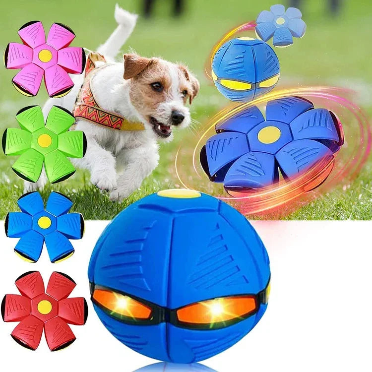 Luxora Flying Saucer Ball Dog Toy with Flashing Light