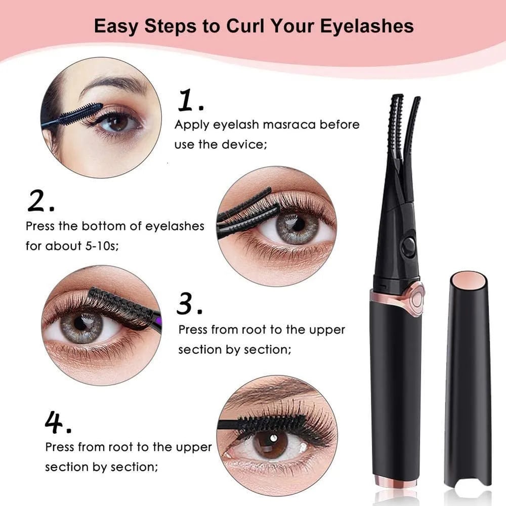 RoyaleGlow Rechargeable Heated Eyelash Curler for Perfect Lashes