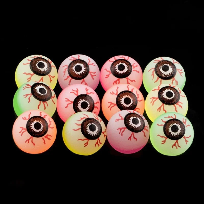 5/10pcs Glow in The Dark Eyeball 32MM Bouncy Ball Halloween Supplies Toys Horror Luminous Scary Ball Kids Toys Gift 2