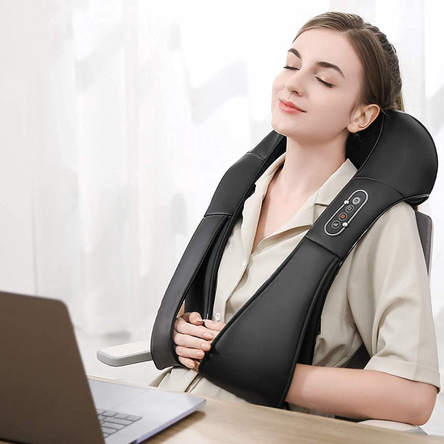 Luxora Heated Shiatsu Neck And Shoulder Deep Tissue Massager