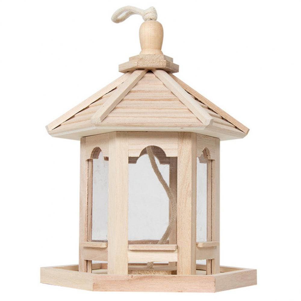 Luxora Wooden Transparent Household Bird Feeder for Garden