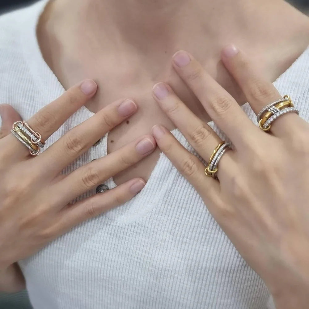 Luxora Trendy Gold Stackable Rings for Elegant Layering