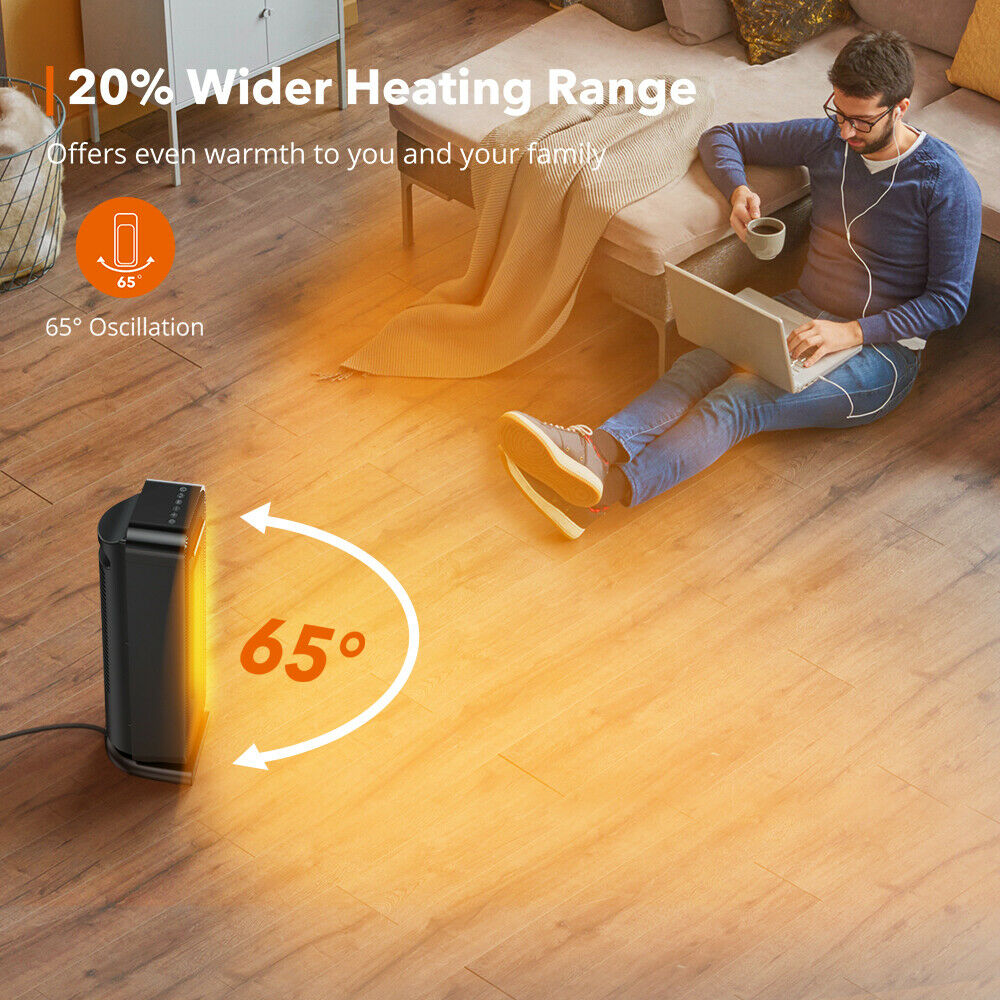 LuxRoyale Space Heater Indoor Portable Office Heater Adjustable Thermostat 1500W