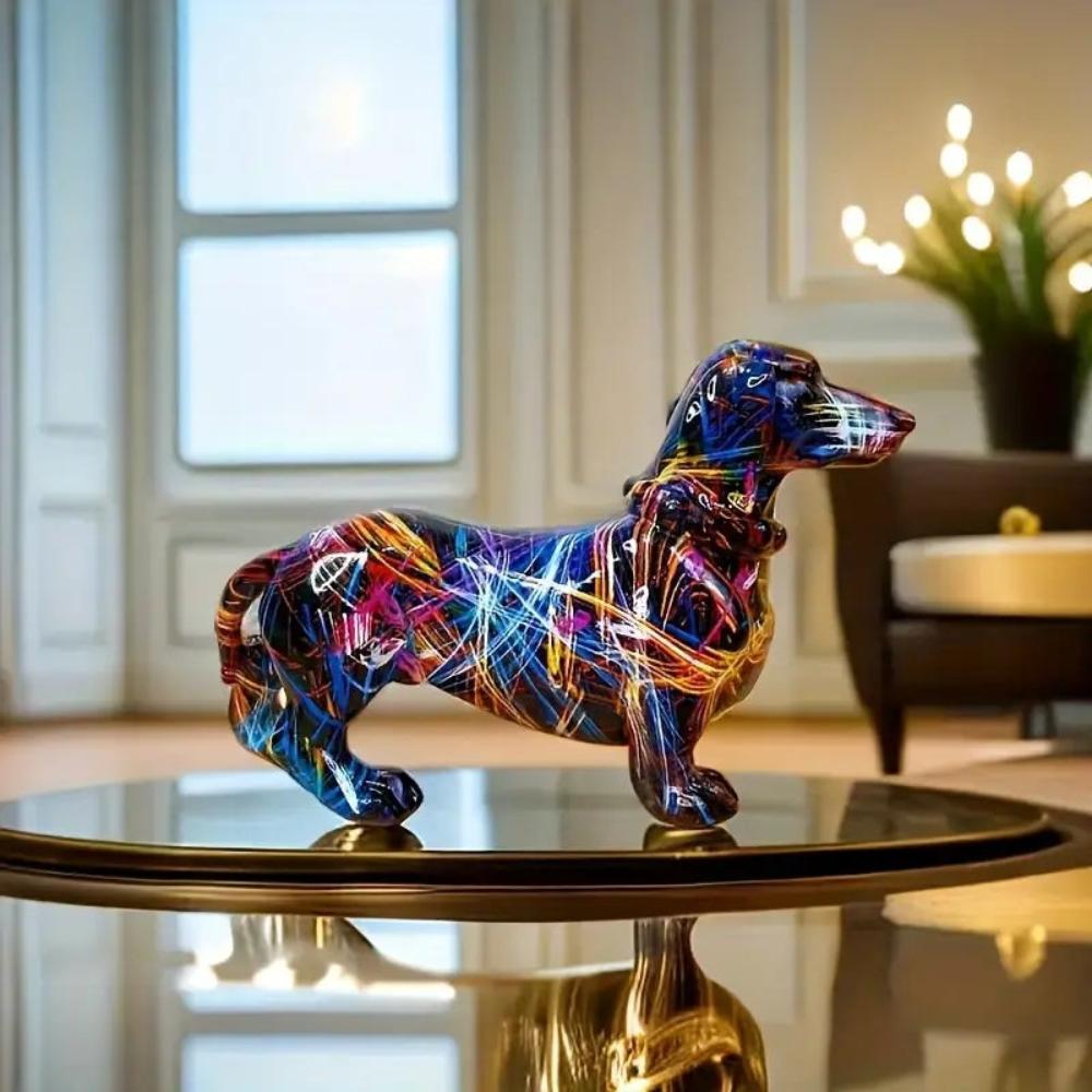 RoyaleGlow Artistic Dachshund Figurine for Home Decor