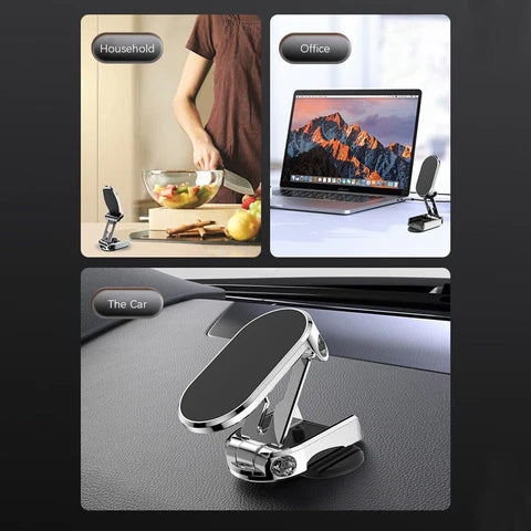 RoyaleGlow Folding Magnetic Car Phone Holder for Easy Use