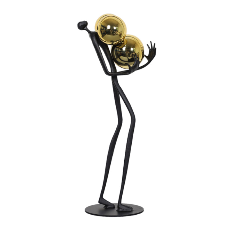 Royelux Modern Abstract Metal & Gold Sphere Sculpture - Elegant Home Decor Figurine