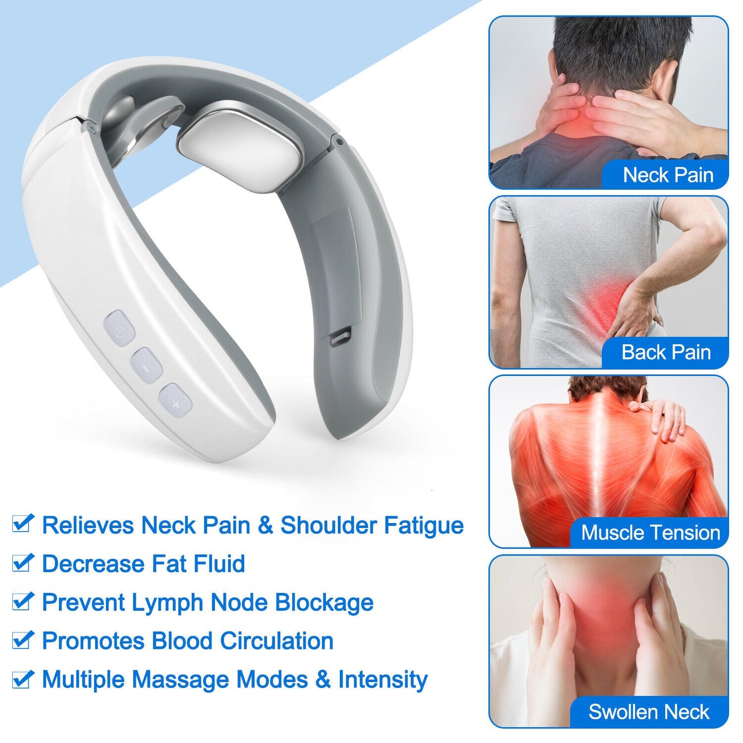 Royaleva Electric Shock Pulse Neck and Shoulder Kneading Massager