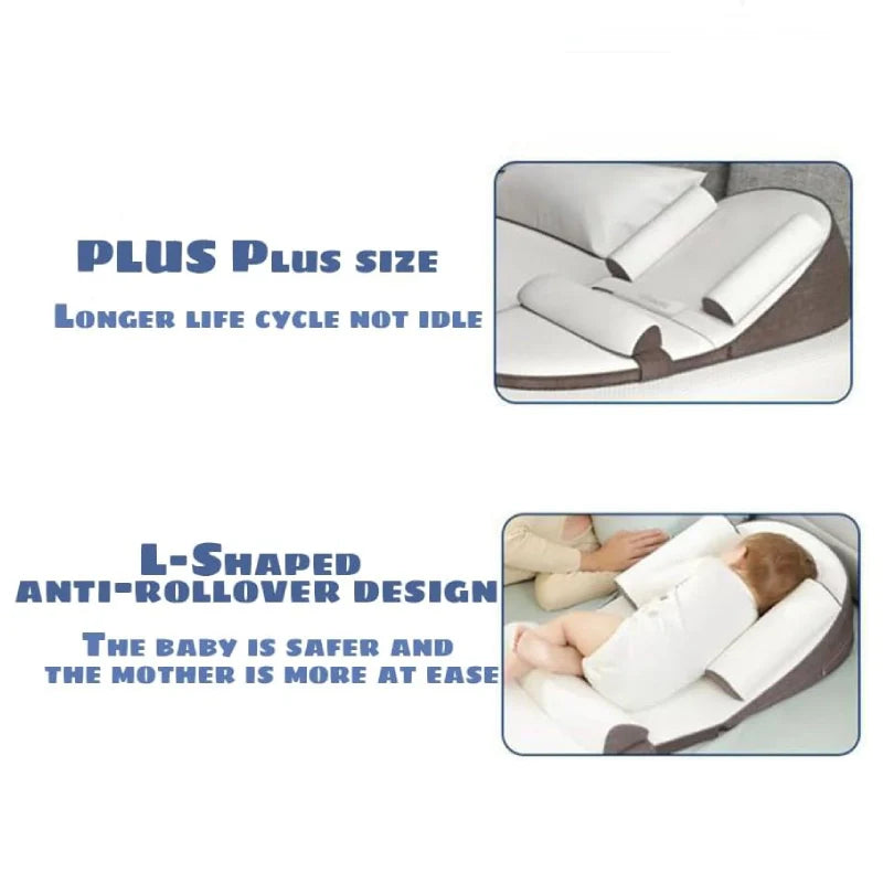 RoyaleGlow Baby Wedge Side Sleeping Pillow Bed Reflux Anti Roll Newborn Bed