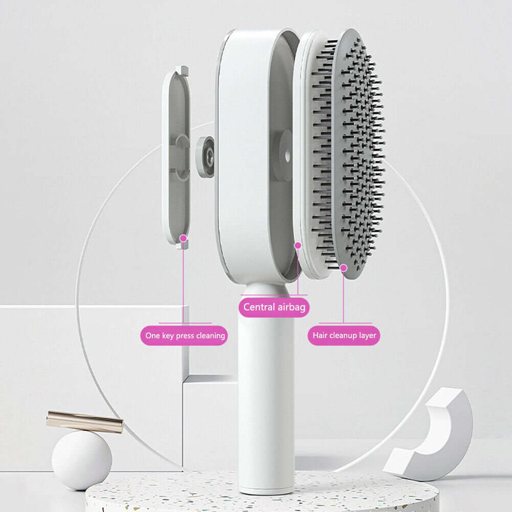 RoyaleGlow Self Cleaning Hair Brush for Easy Maintenance