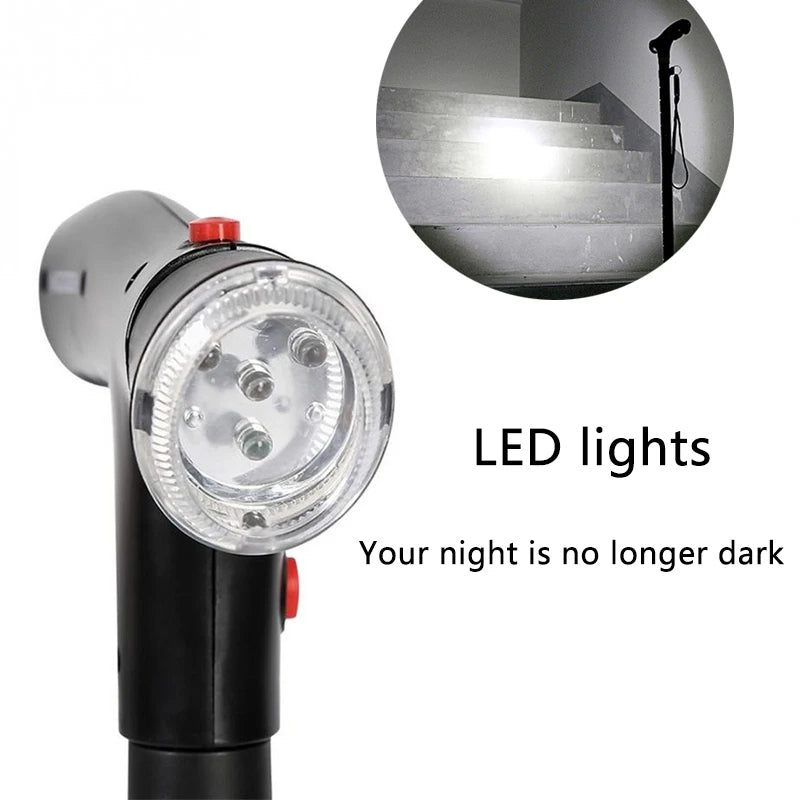 Luxora Adjustable Walking Cane with LED Light and Alarm