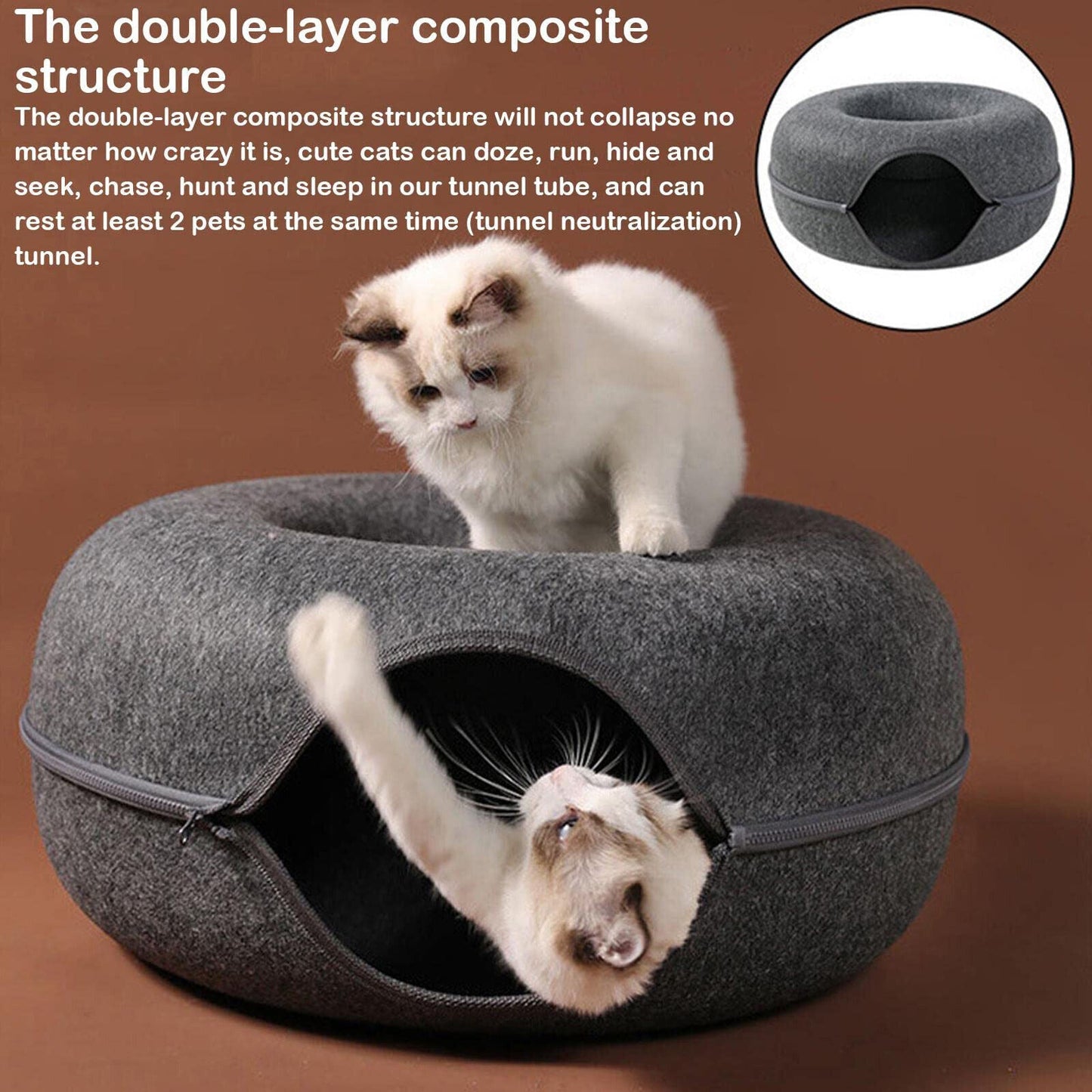 Luxora Tunnel Interactive Cat Bed for Fun and Playful Cats