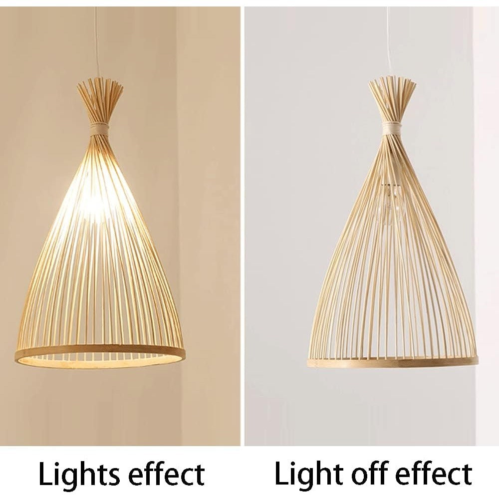Royelux Artisan Tapered Bamboo Pendant Light for Organic Decor