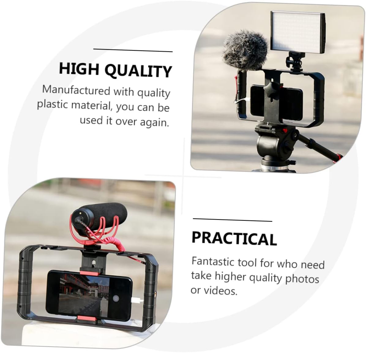 RoyaleGlow Smartphone Video Rig Stabilizer With Light