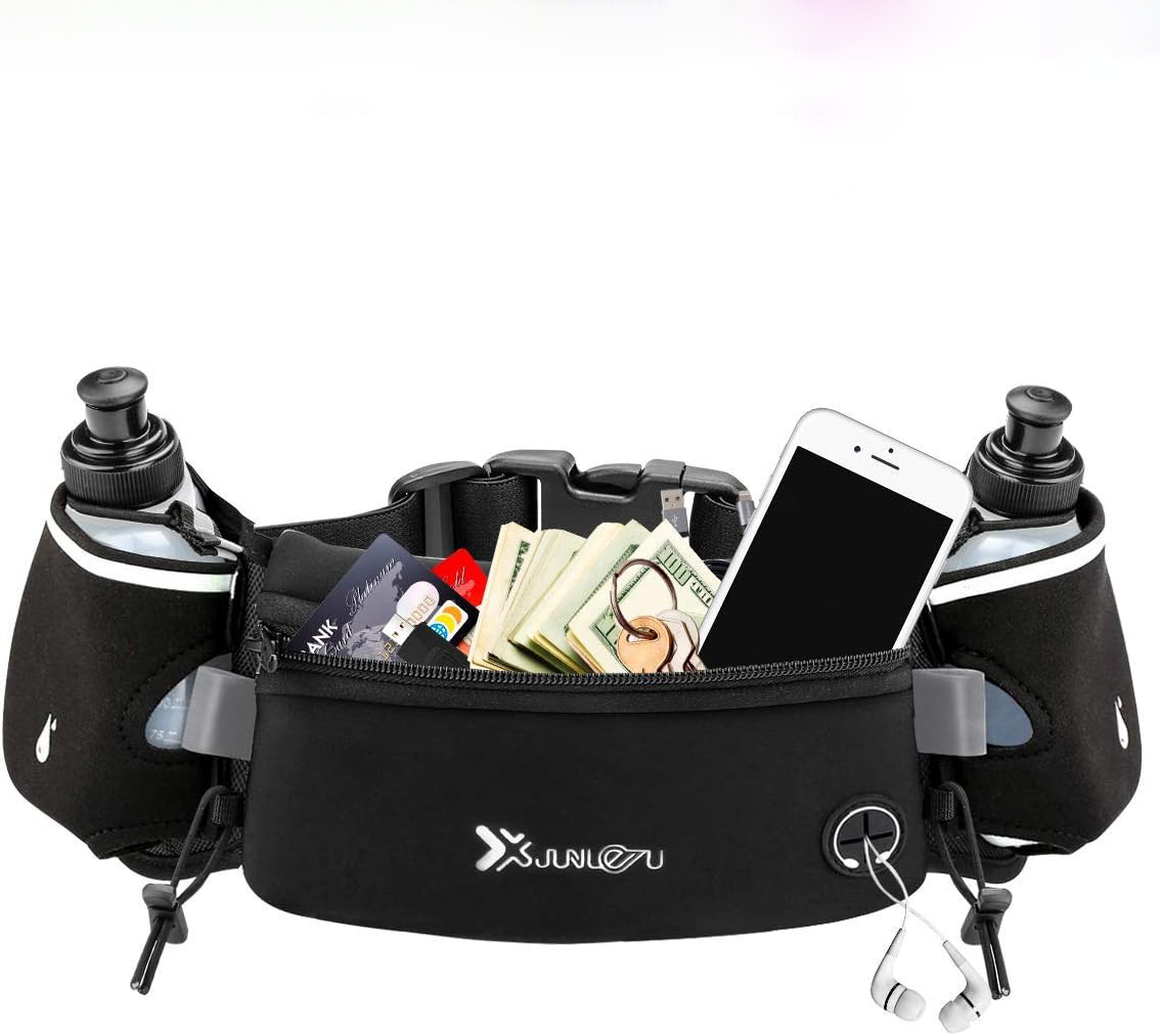 RoyaleGlow Running Hydration Waist Belt with Dual Bottle Holders
