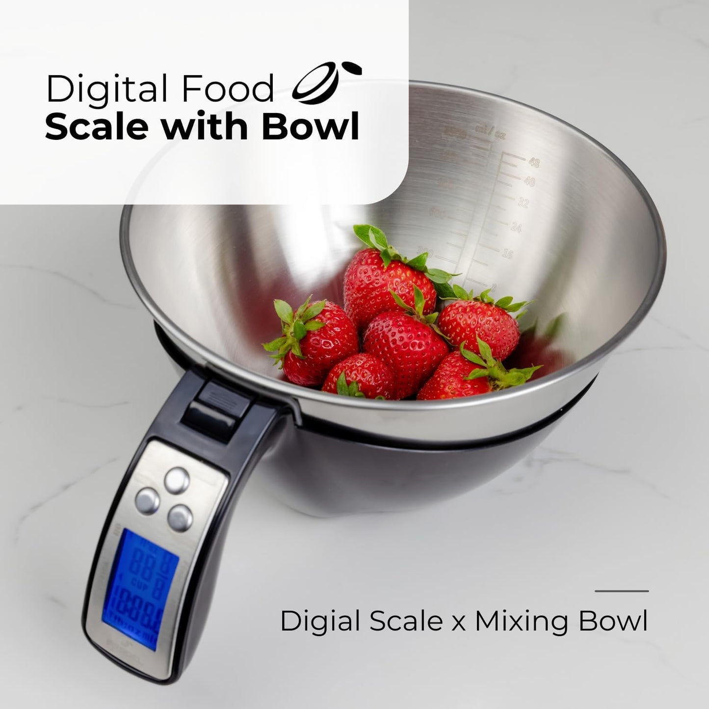 RoyaleGlow Digital Measuring Cup Scale with Removable Bowl