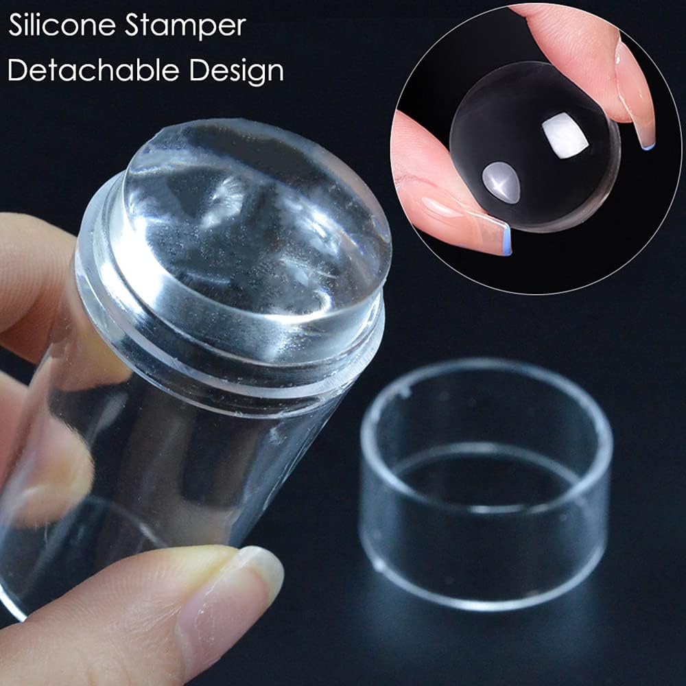 Luxora Silicone Transparent Nail Stamper with Scraper Set