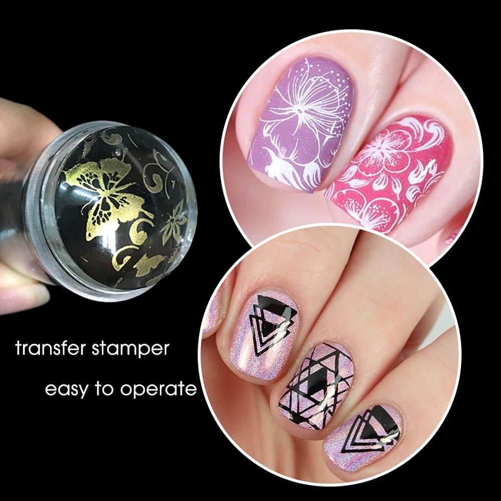 Luxora Silicone Transparent Nail Stamper with Scraper Set