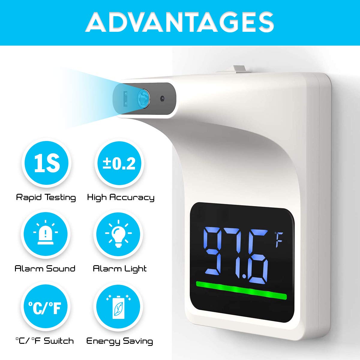 Luxora Contactless Wall Mounted Forehead Thermometer