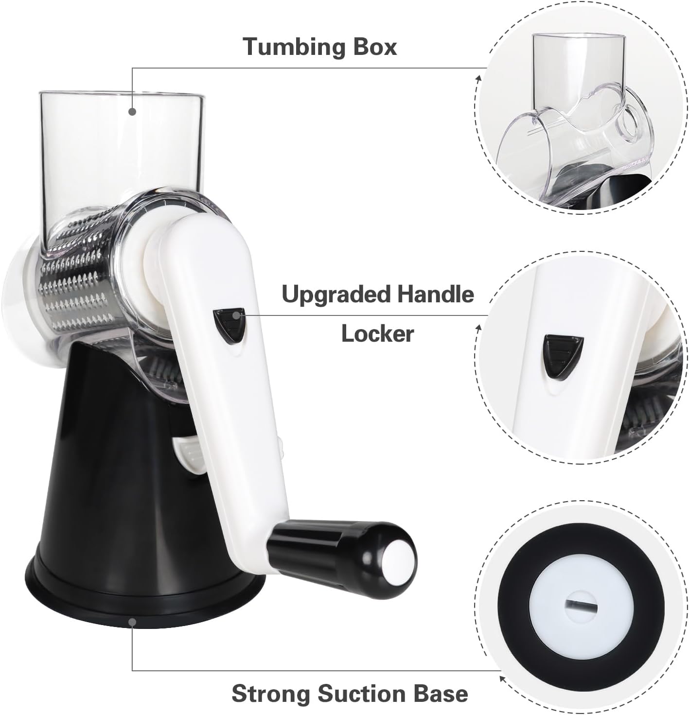 Luxora Rotary Cheese Vegetable Manual Grater for Fast Meal Prep