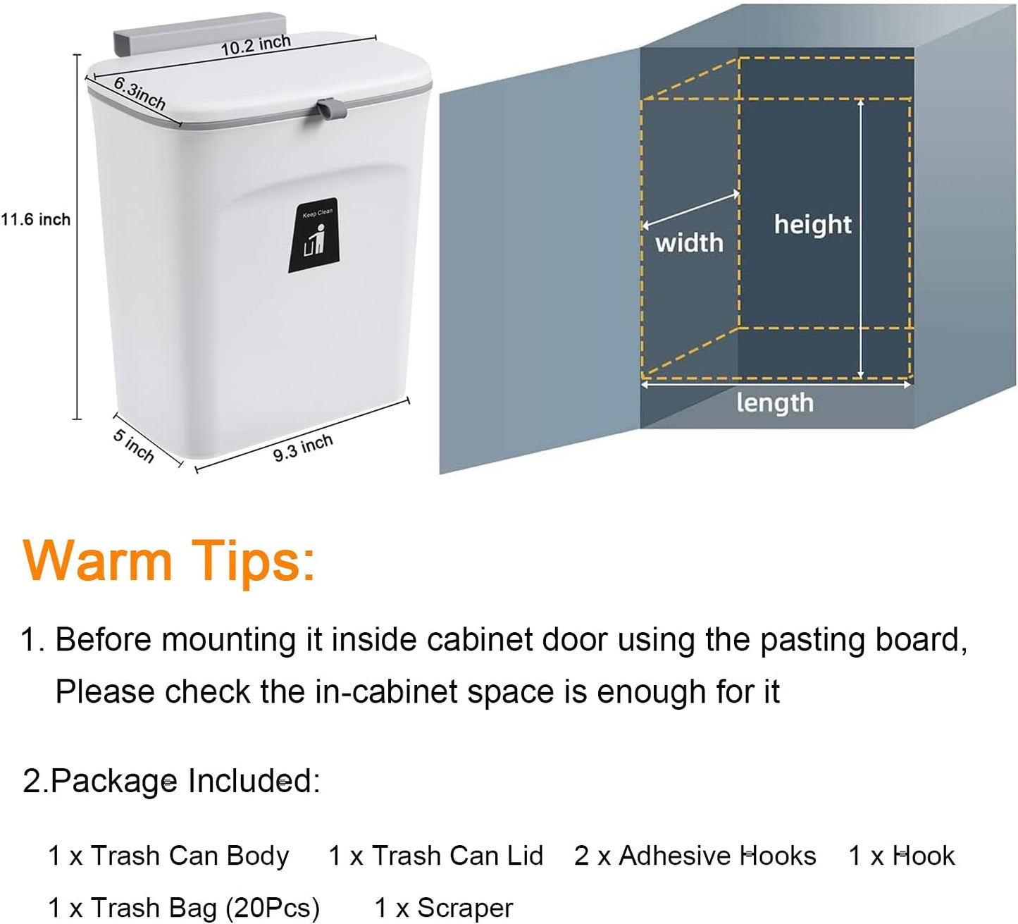 Royaleva 2.4 Gallon Kitchen Compost Bin For Counter Top