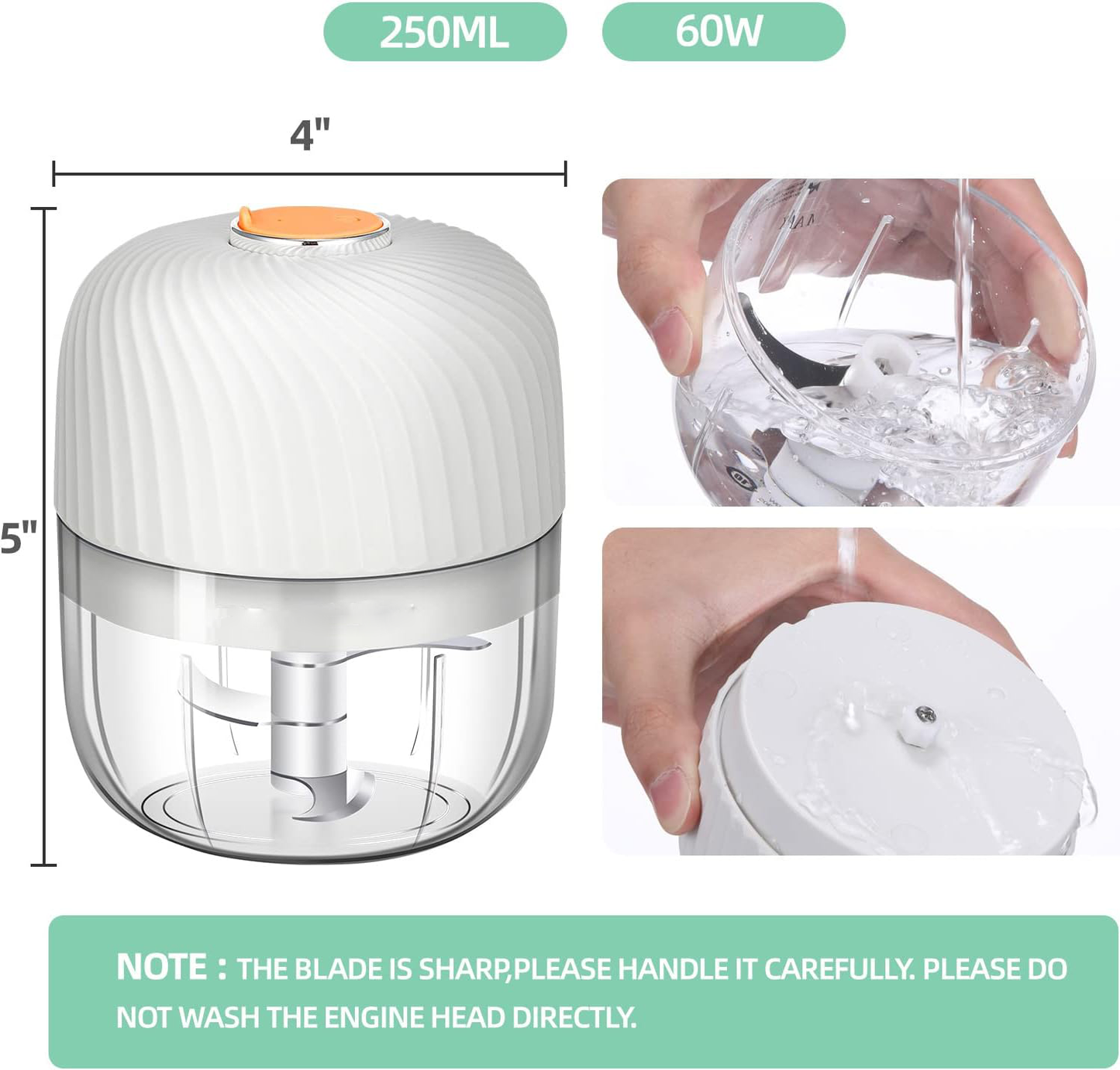 Royaleva Electric Garlic Onion Chili Chopper 250ml Capacity