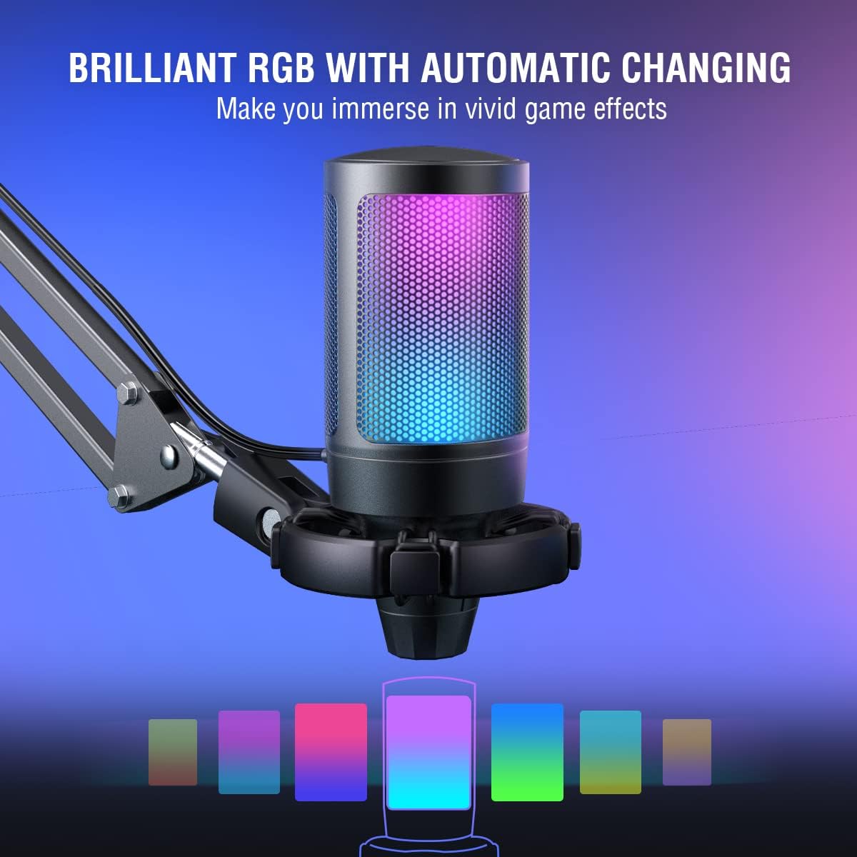 RoyaleGlow Gaming PC Microphone Podcast Condenser Mic