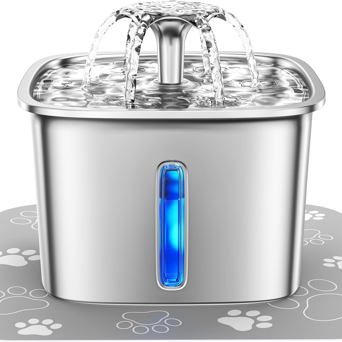 Luxora Stainless Steel Cat Water Fountain with Filters