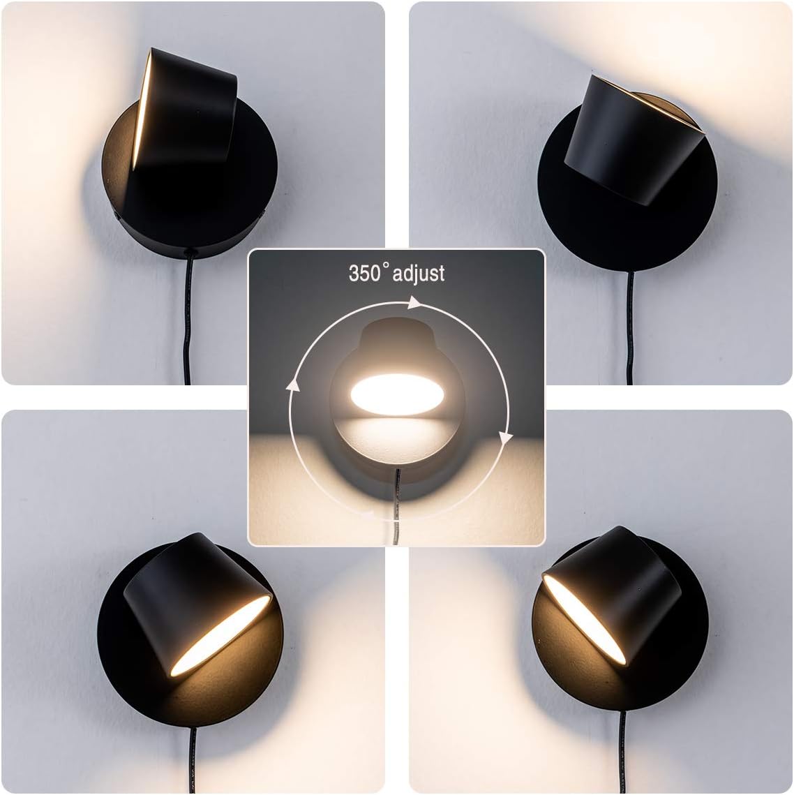 LuxRoyale Rotatable LED Reading Wall Light, Nordic Minimalist Bedside Lamp