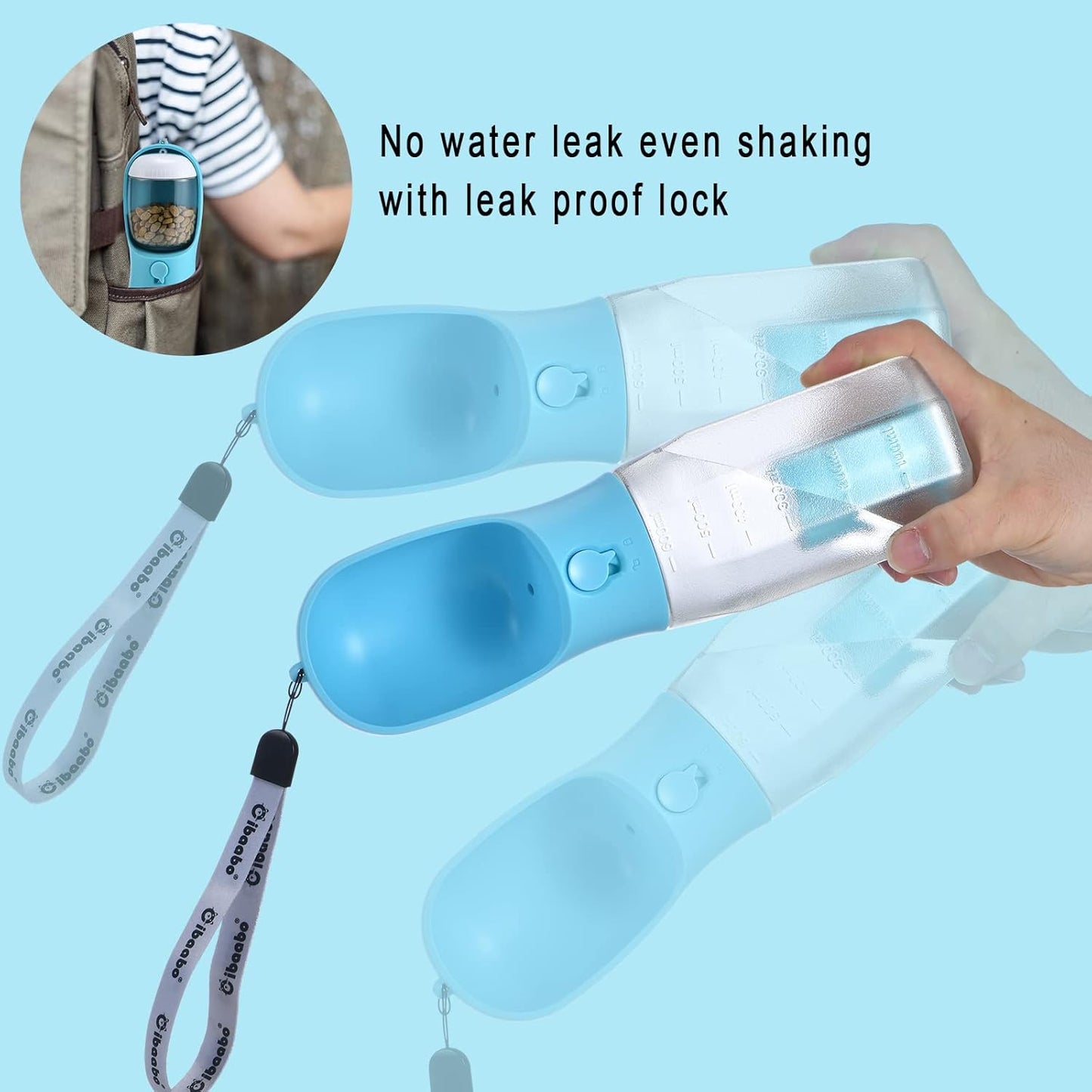 Luxora Dog Water Bottle With Food Container For Pets