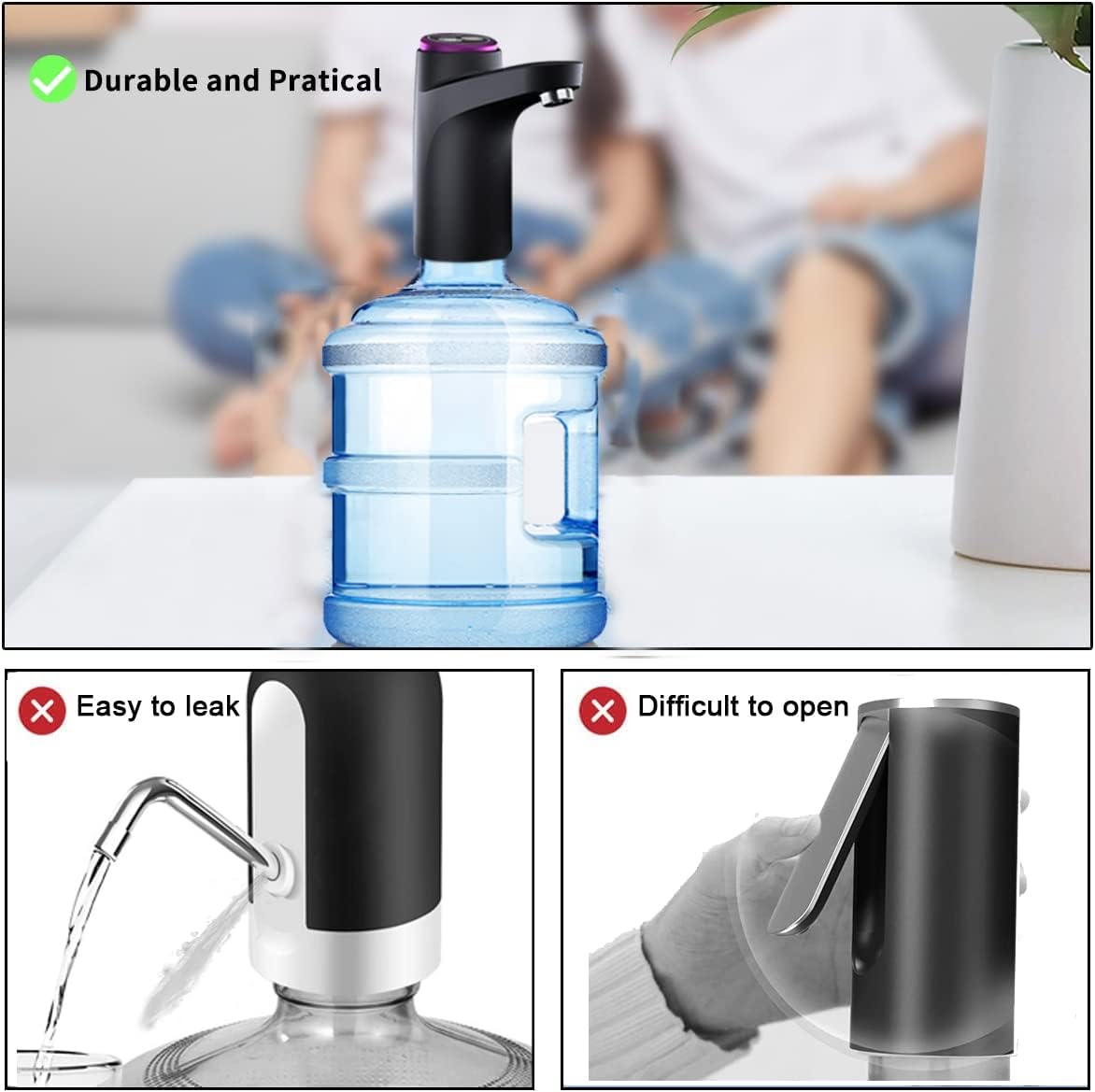 RoyaleGlow Electric Water Bottle Pump Dispenser Portable
