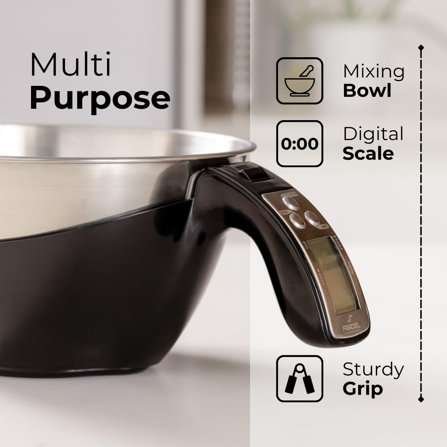 RoyaleGlow Digital Measuring Cup Scale with Removable Bowl
