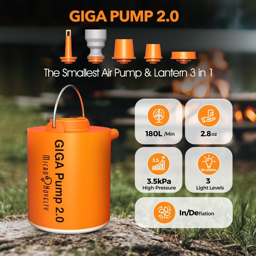 RoyaleGlow Mini Air Pump with LED Light & Fast Charging