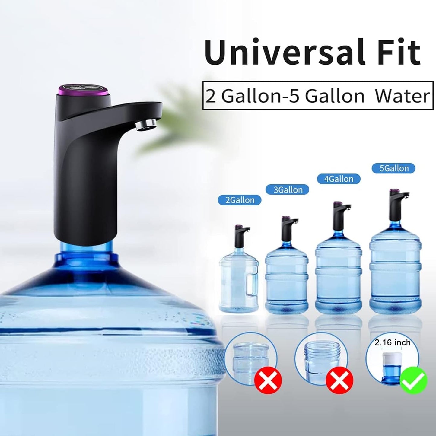 RoyaleGlow Electric Water Bottle Pump Dispenser Portable